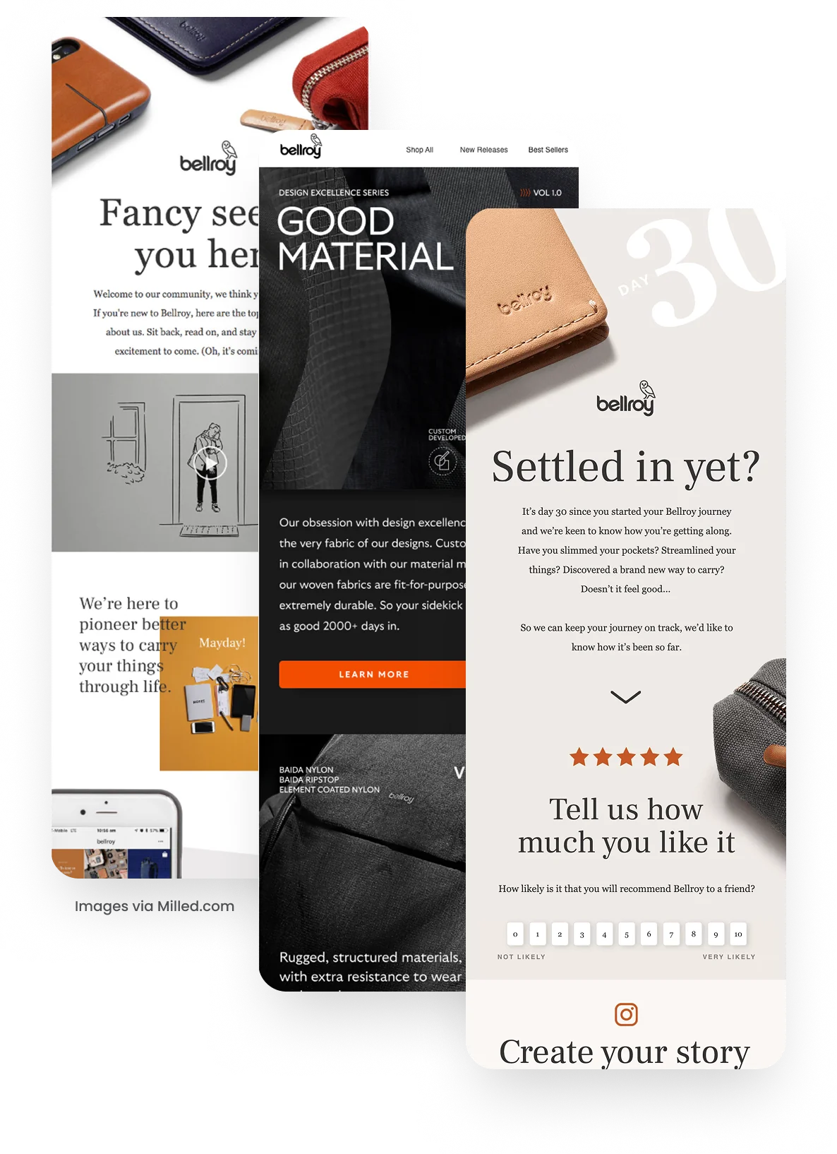 Bellroy post-purchase emails
